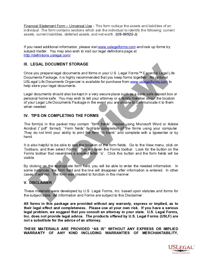 Get California Life Documents Planning Package, including Will, Power of Attorney and Living Will Preview California Life Documents Planning Package, including Will, Power of Attorney and Living Will