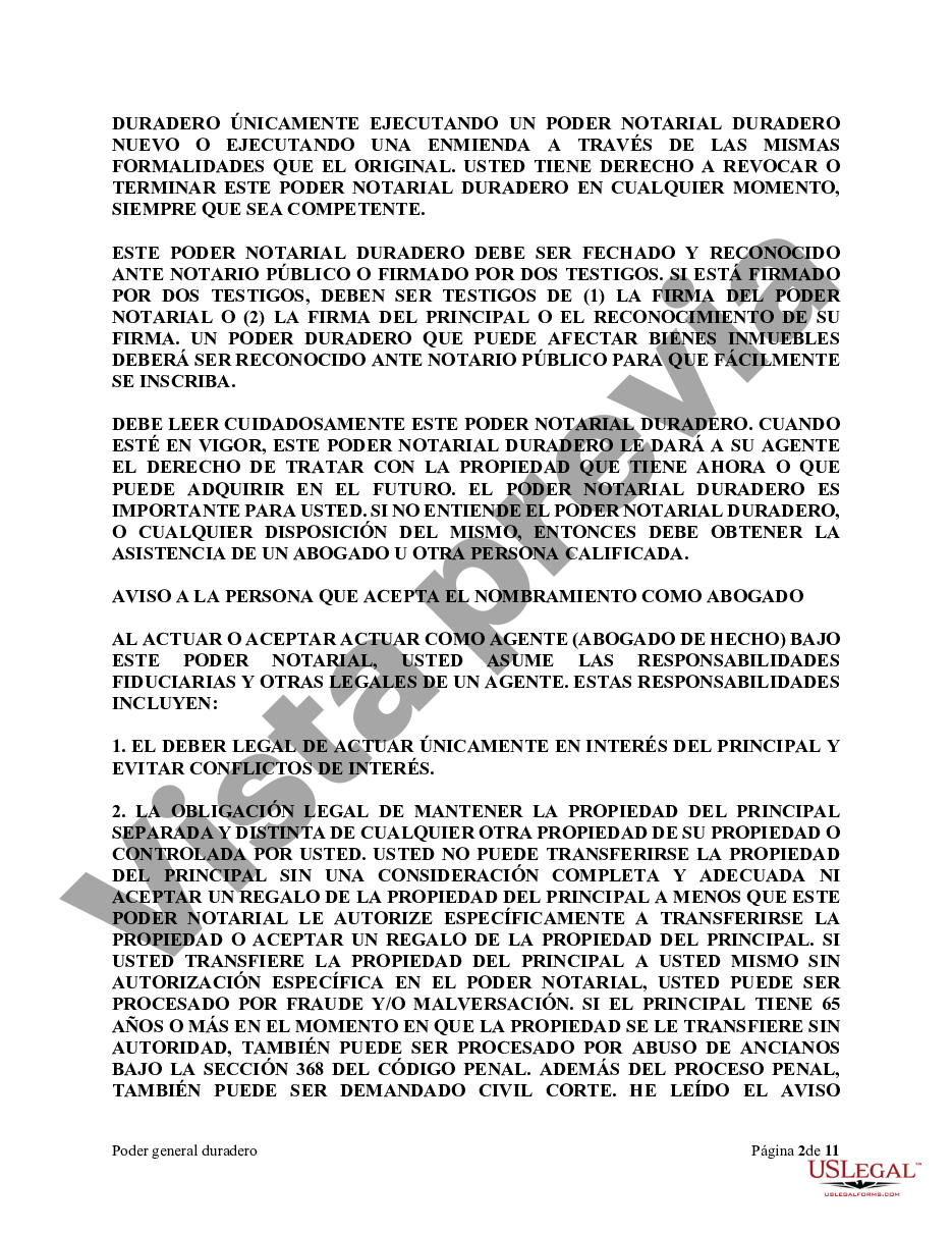 California Poder General Duradero Para La Propiedad Y Las Finanzas O Efectivo Financiero En Caso 4004