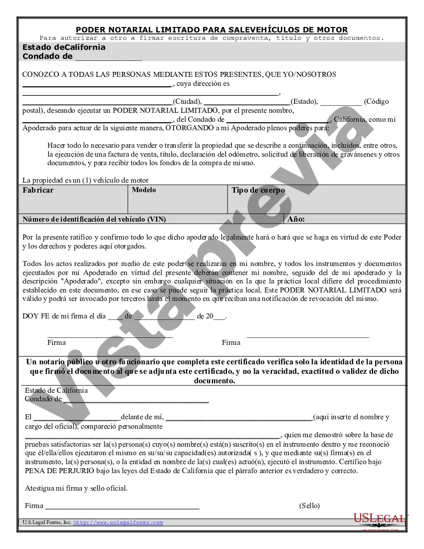 Preview Poder notarial para la venta de vehículos de motor