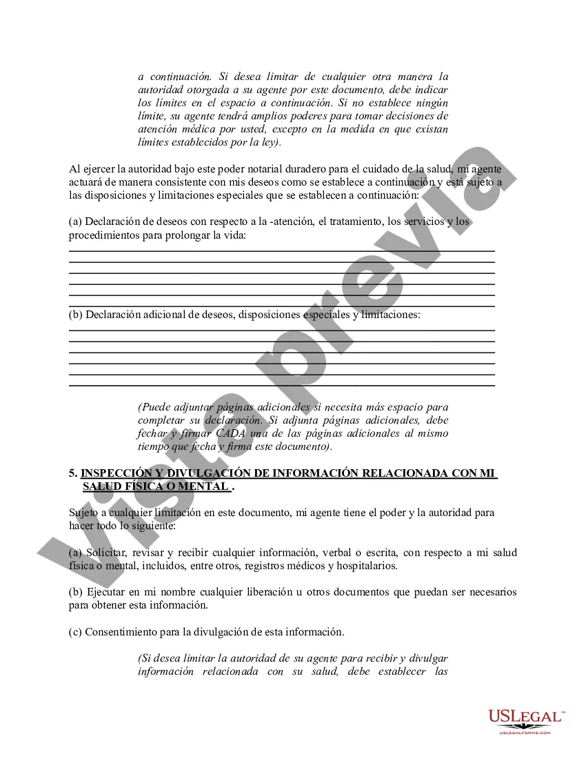 Preview Poder notarial duradero para el cuidado de la salud