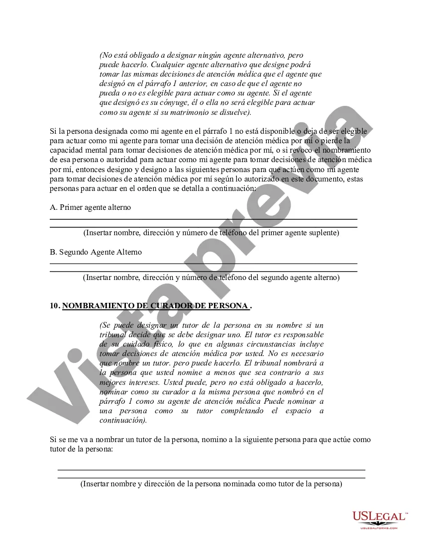 Preview Poder notarial duradero para el cuidado de la salud