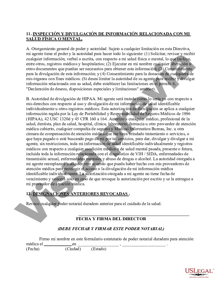 Preview Poder notarial duradero para el cuidado de la salud