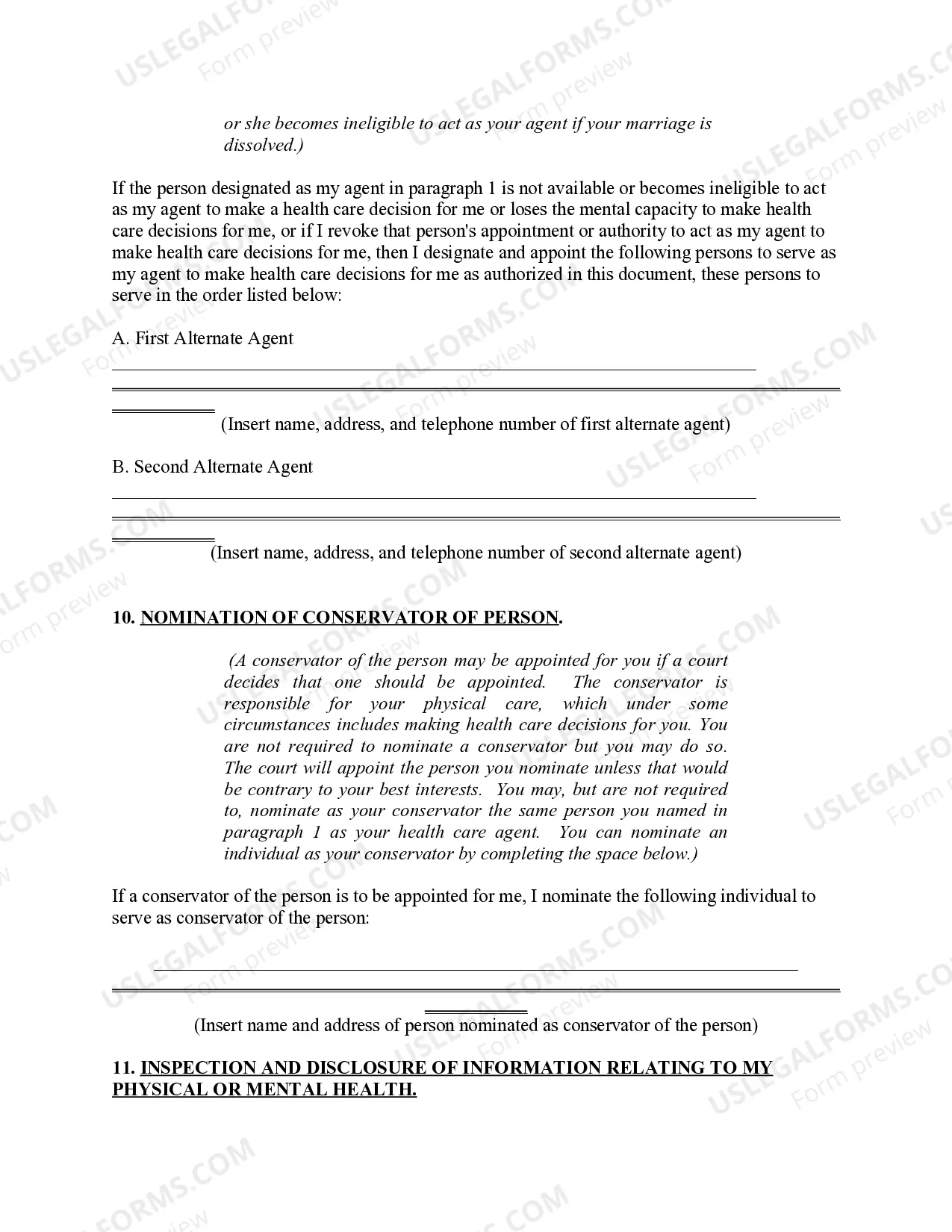 Preview Durable Power of Attorney for Health Care