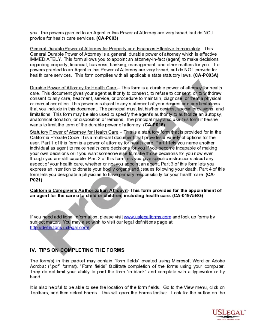Get California Power of Attorney Forms Package Preview California Power of Attorney Forms Package