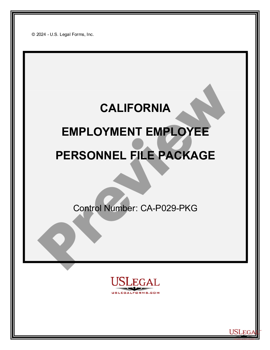 form Employment Employee Personnel File Package preview