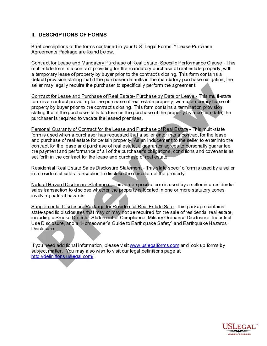 Get California Lease Purchase Agreements Package Preview California Lease Purchase Agreements Package