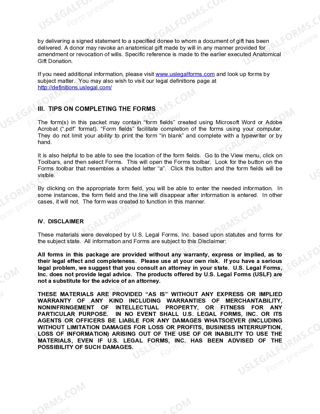 Preview California Living Wills and Health Care Package