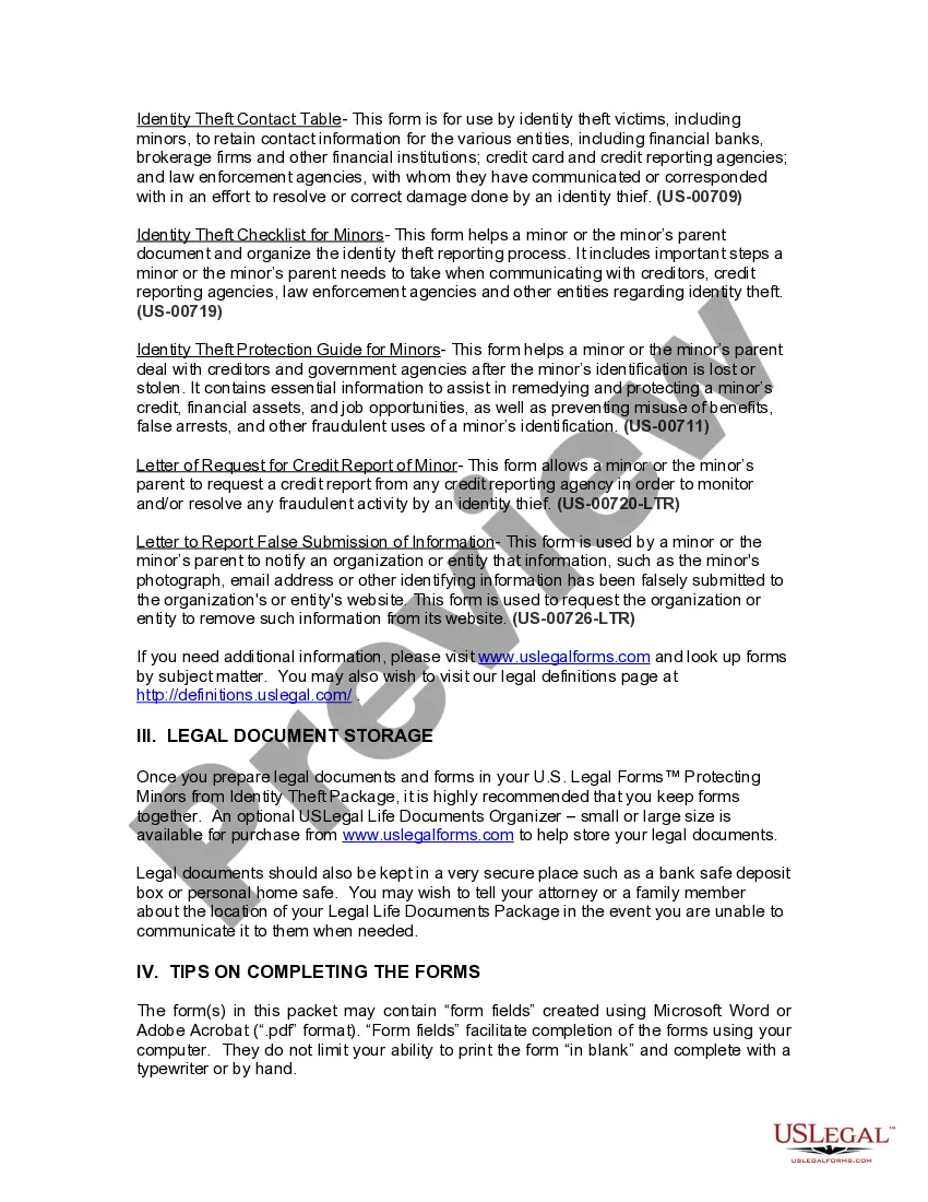 Get California Protecting Minors from Identity Theft Package Preview California Protecting Minors from Identity Theft Package