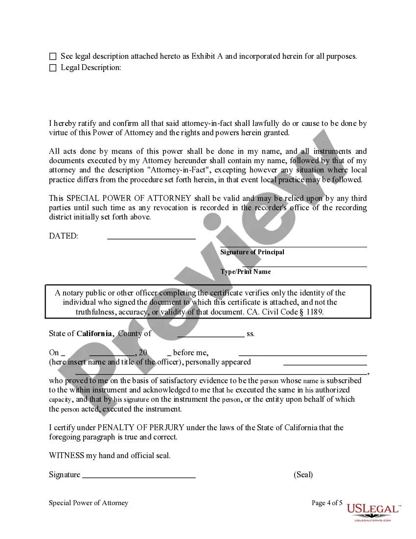 Preview Special or Limited Power of Attorney for Real Estate Sales Transaction By Seller