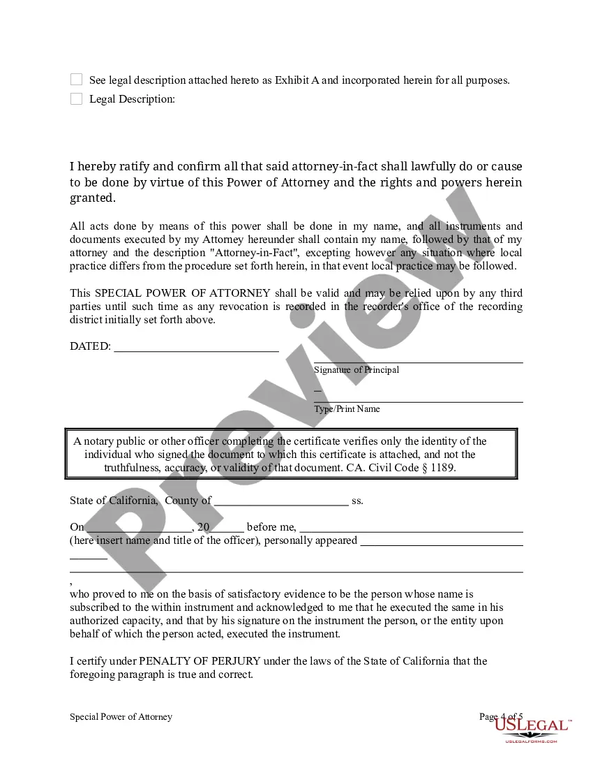 Preview Special or Limited Power of Attorney for Real Estate Purchase Transaction by Purchaser