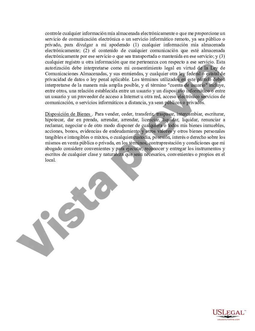 Preview Poder notarial limitado en el que se especifican poderes con ejemplos de poderes incluidos