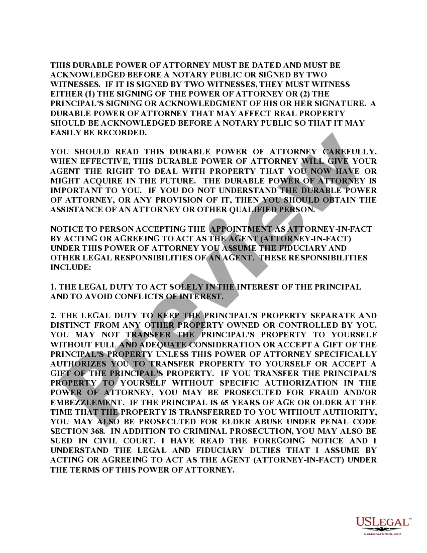 Preview Limited Power of Attorney where you Specify Powers with Sample Powers Included