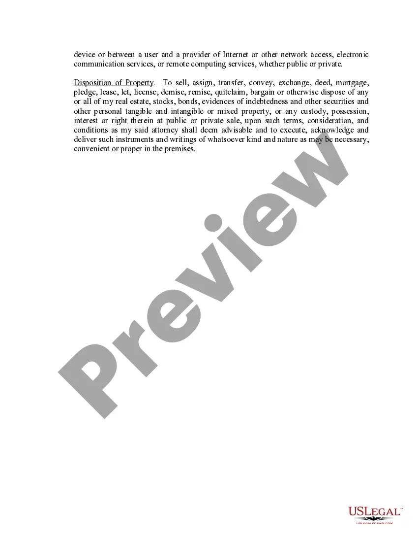 Preview Limited Power of Attorney where you Specify Powers with Sample Powers Included