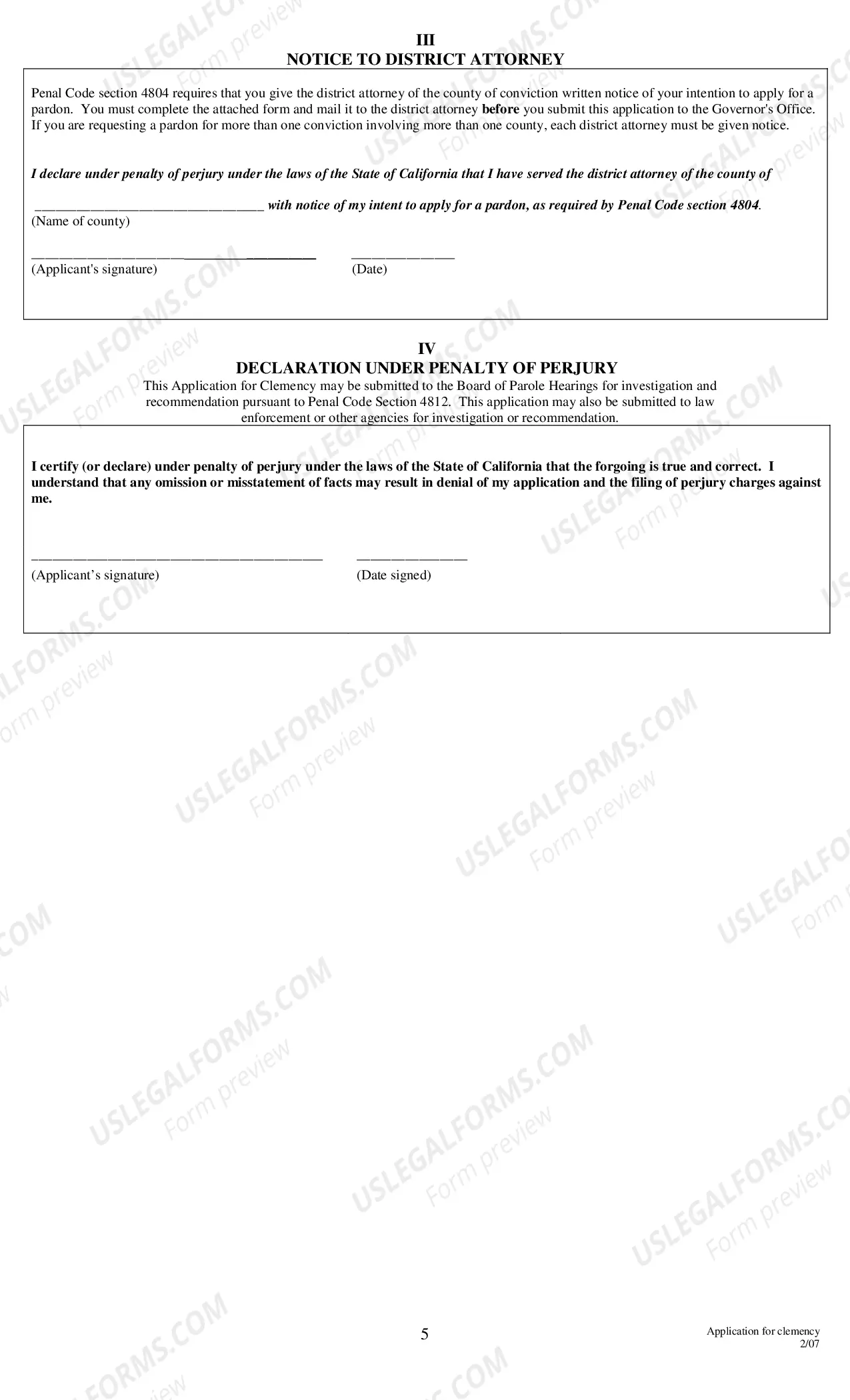 Preview Application for Clemency