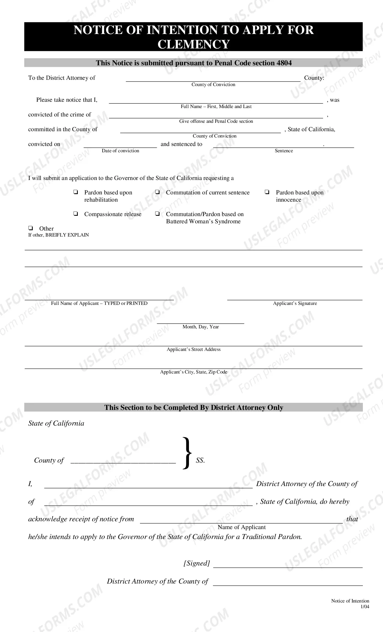 Preview Application for Clemency