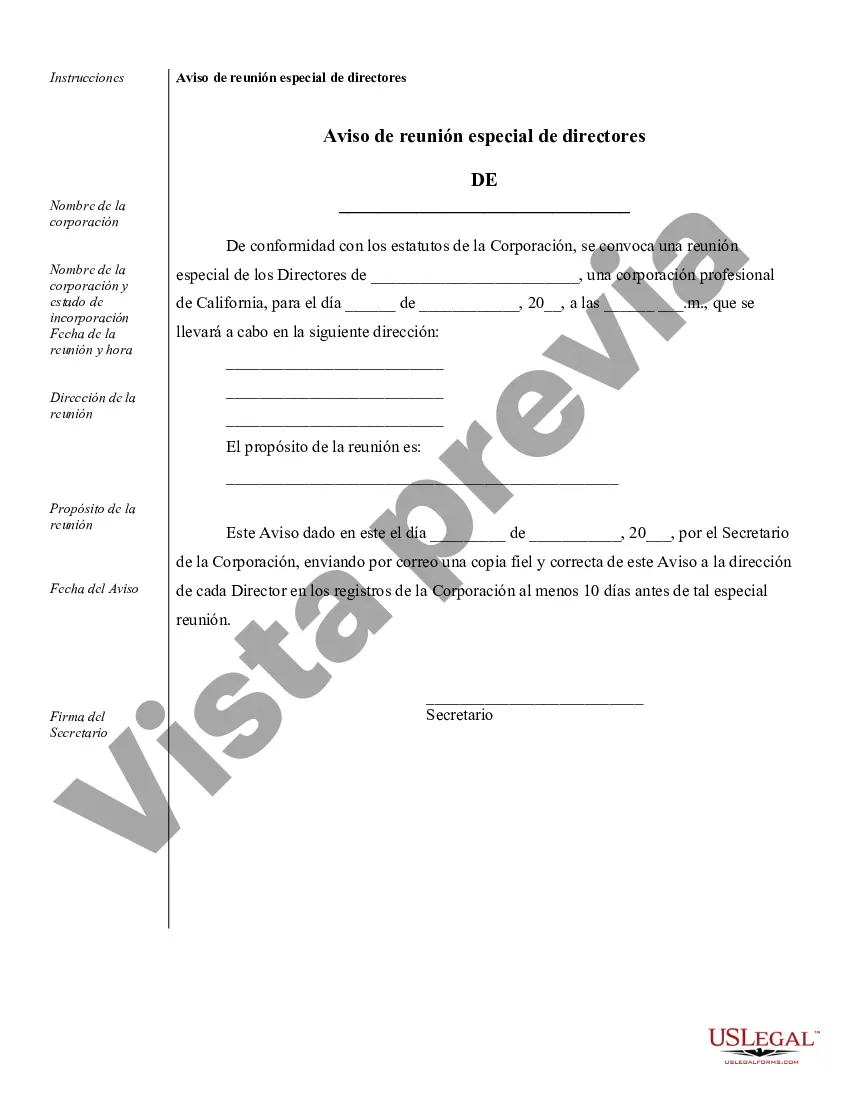 Preview Ejemplos de registros corporativos para una corporación profesional de California