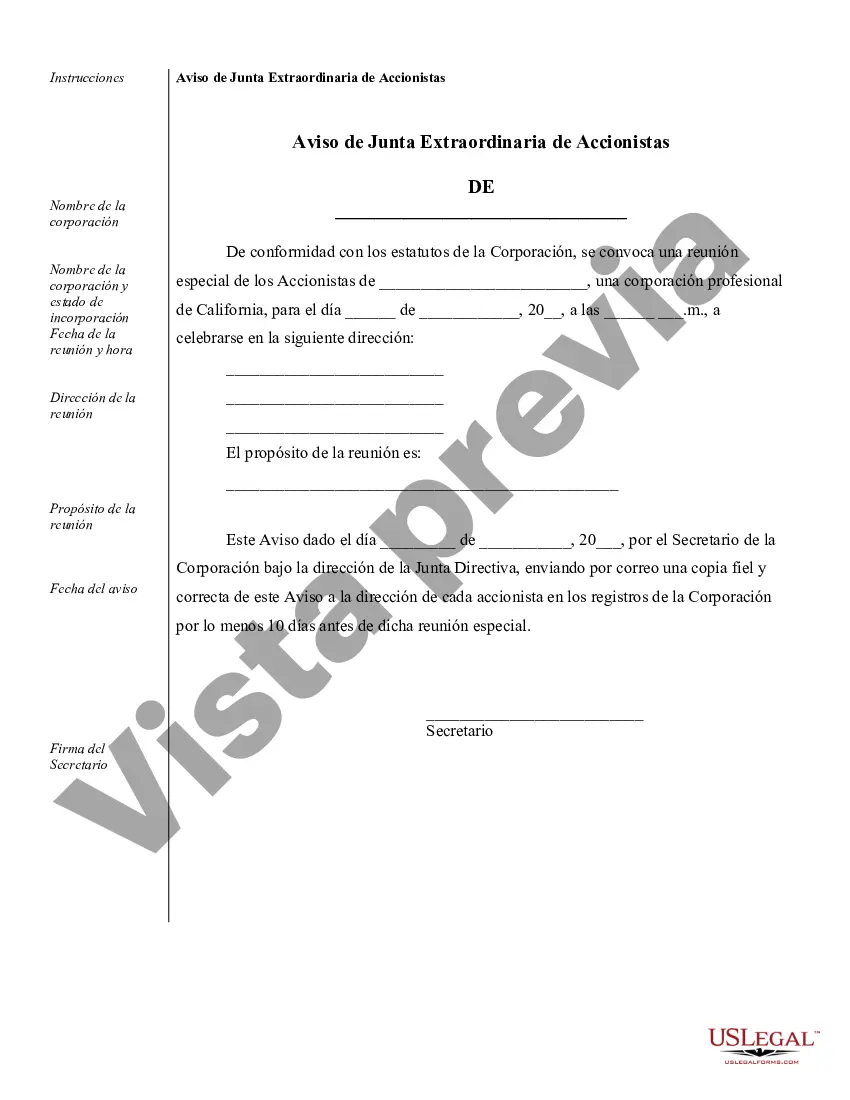 Preview Ejemplos de registros corporativos para una corporación profesional de California