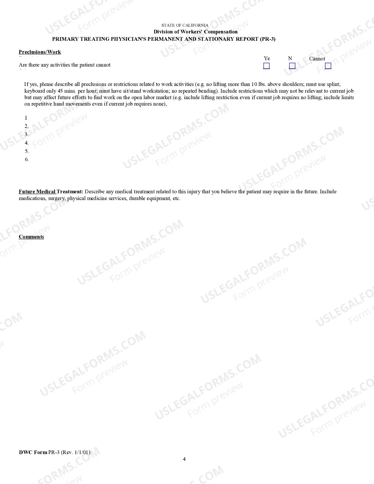 Preview Primary Physician's Permanent Report for Workers' Compensation