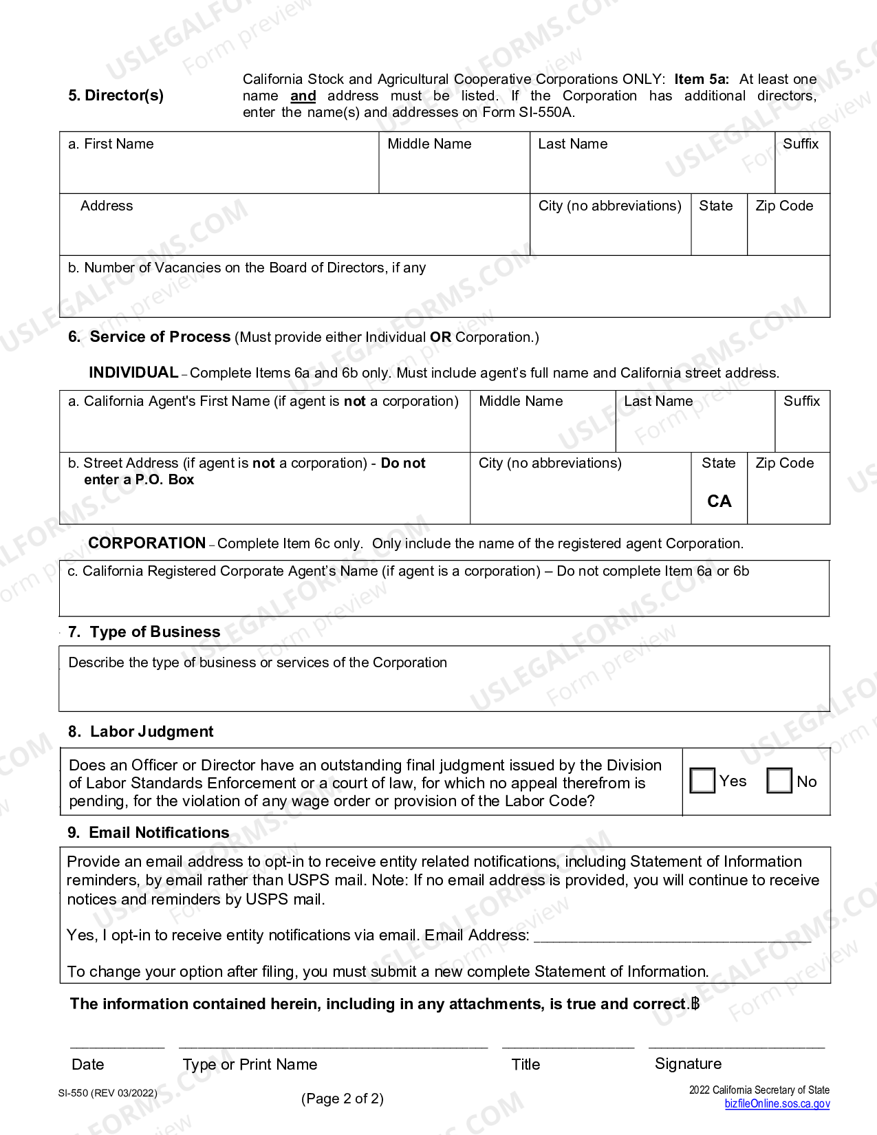 California Change of Registered Agent US Legal Forms