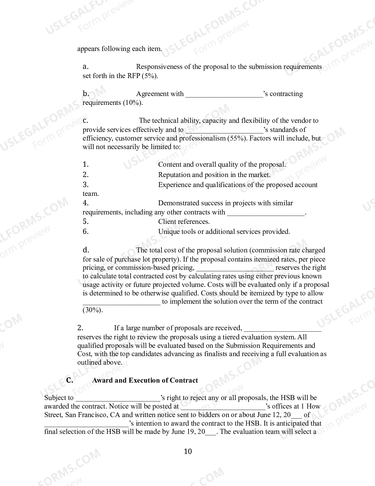 Preview Request for Proposal for Commercial Real Estate Brokerage Services