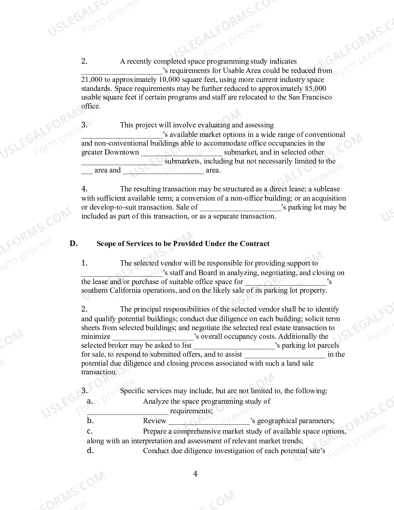 Preview Request for Proposal for Commercial Real Estate Brokerage Services