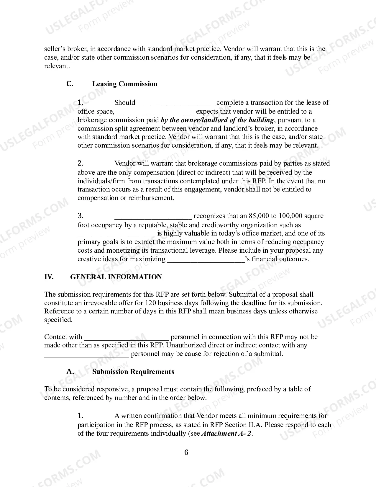 Preview Request for Proposal for Commercial Real Estate Brokerage Services