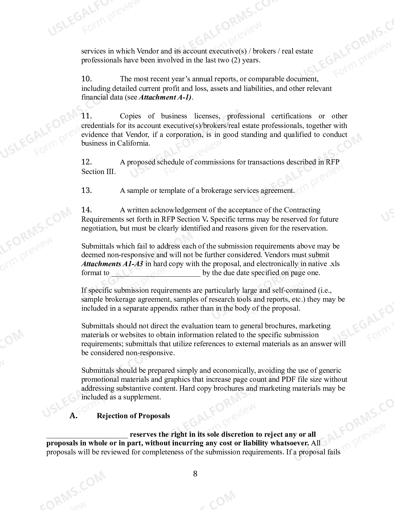 Preview Request for Proposal for Commercial Real Estate Brokerage Services