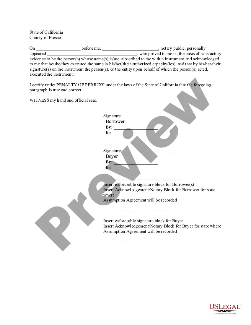 Preview Real Estate Assumption Agreement with Instruction Sheet