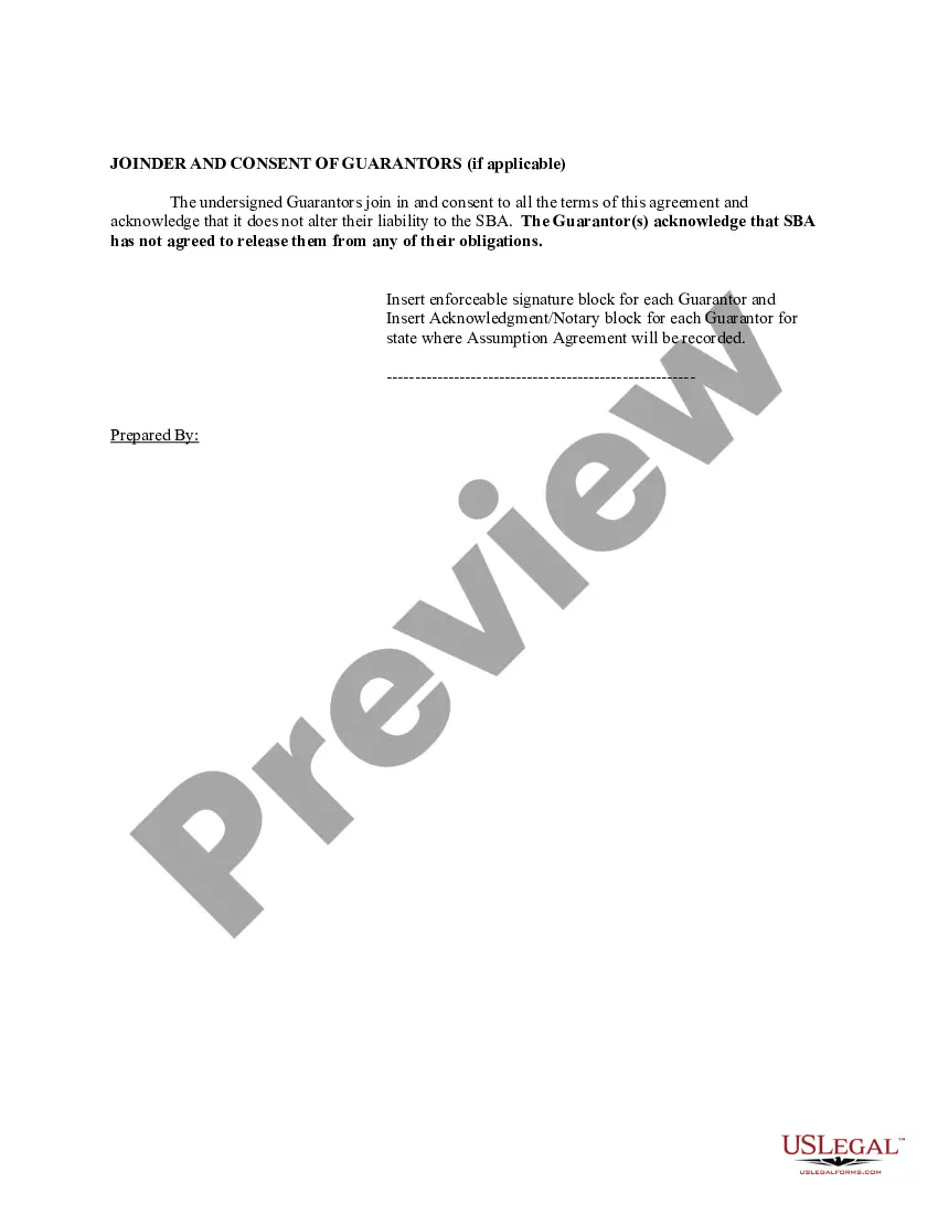 Preview Real Estate Assumption Agreement with Instruction Sheet