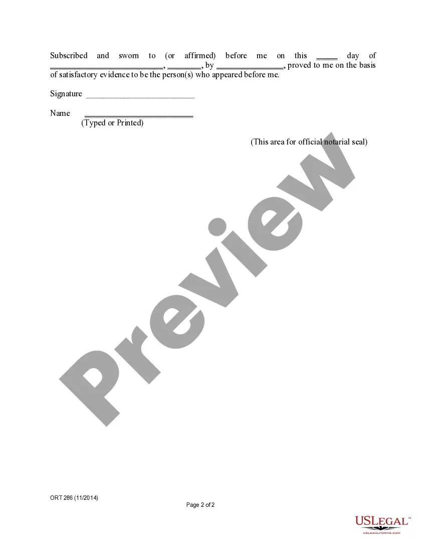 Preview Affidavit - Community Property With Right of Survivorship