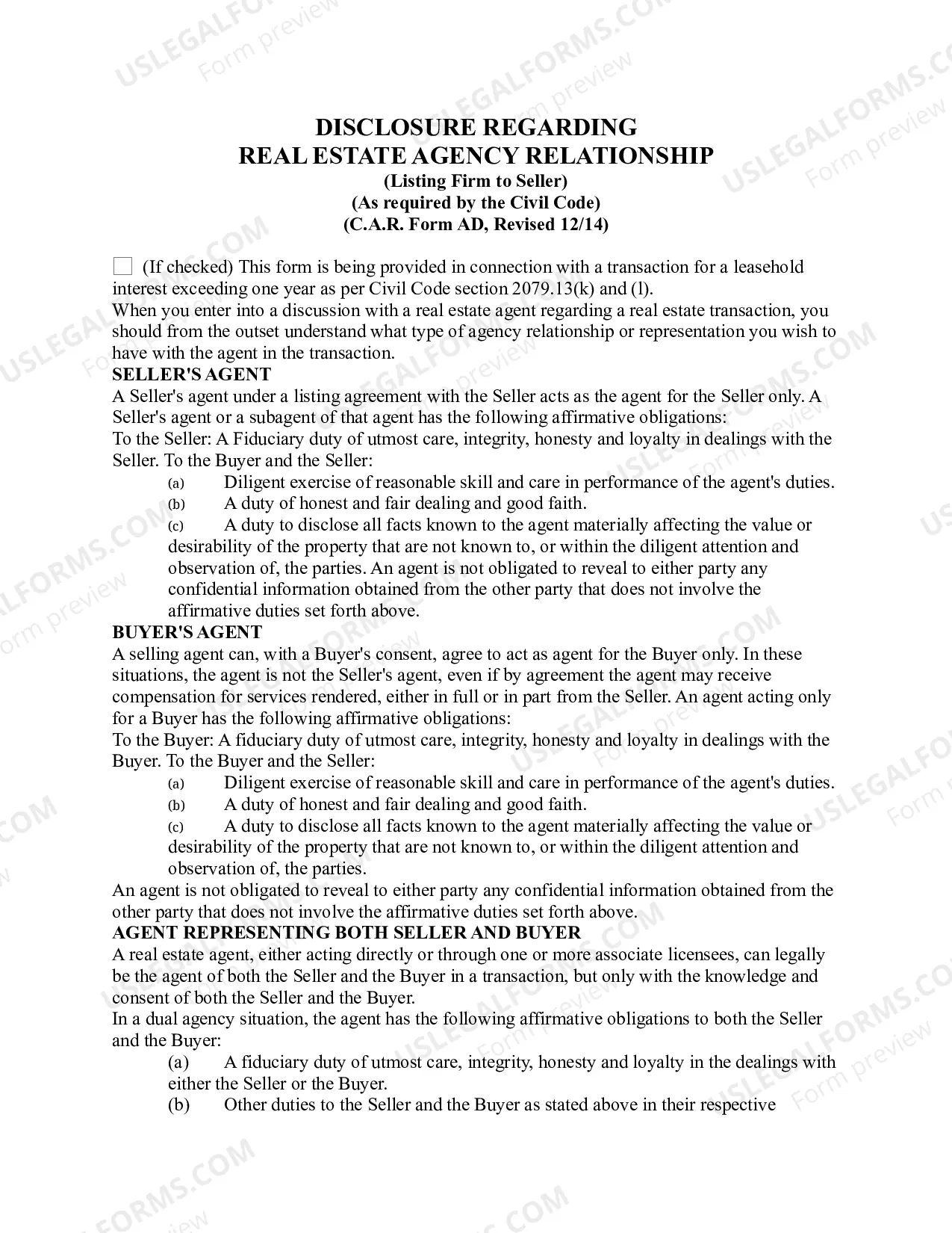 Preview Lease Listing Agreement - Exclusive Authorization to Lease or Rent