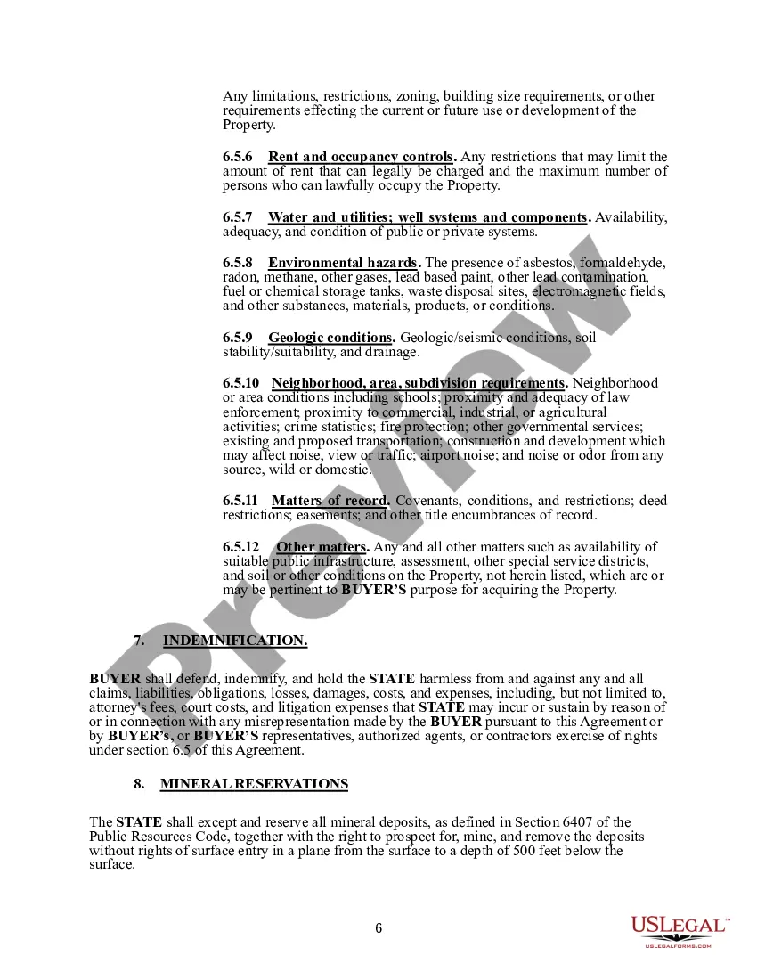 Preview Purchase and Sales Agreement