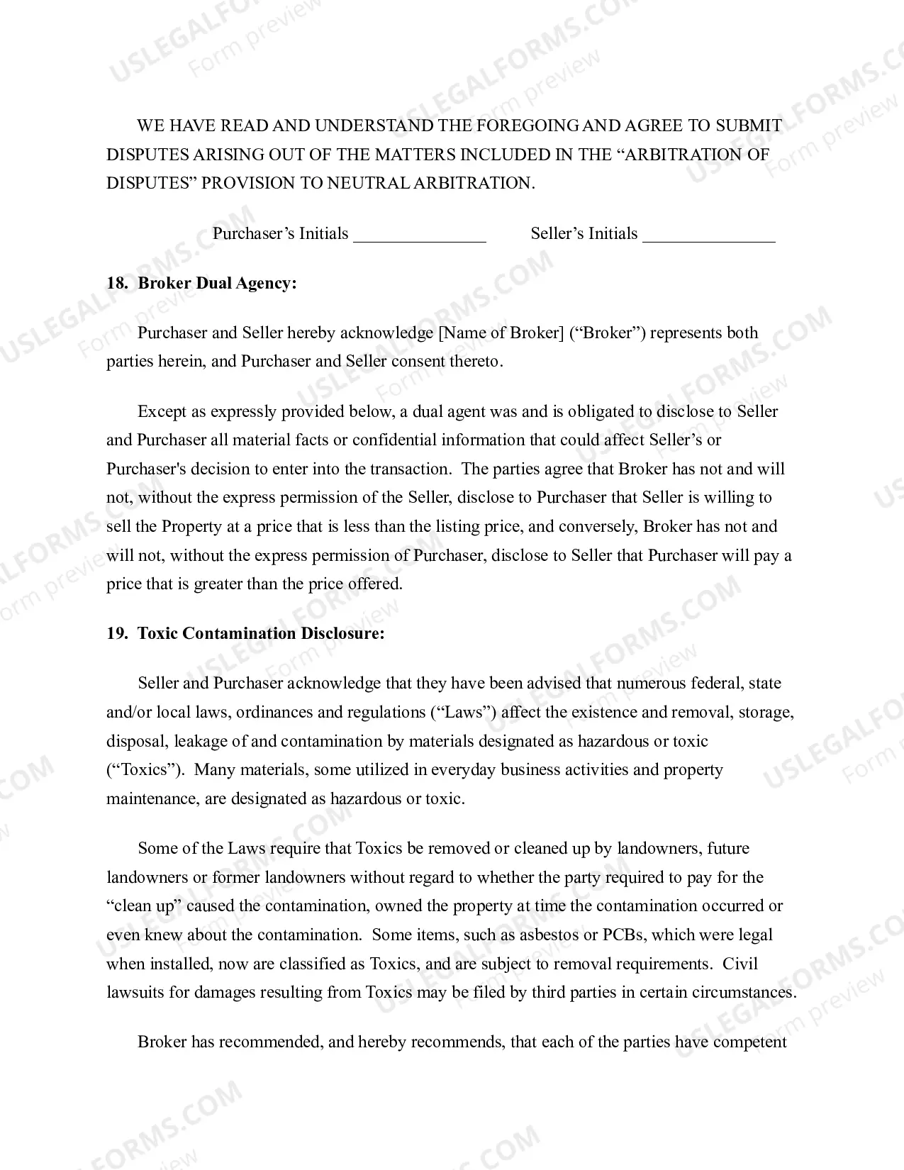 Preview Real Estate Purchase Agreement and Deposit Receipt