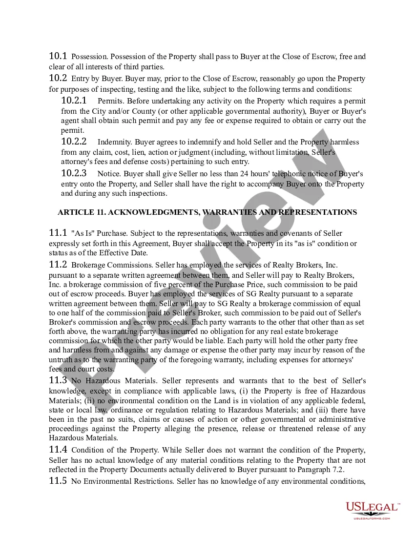 Preview Raw Land Purchase Agreement - Short Form