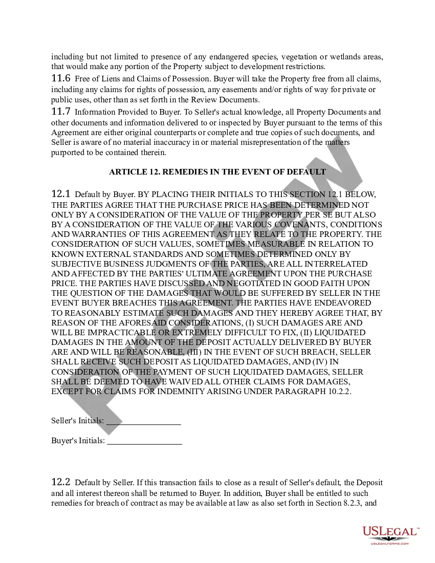 Preview Raw Land Purchase Agreement - Short Form