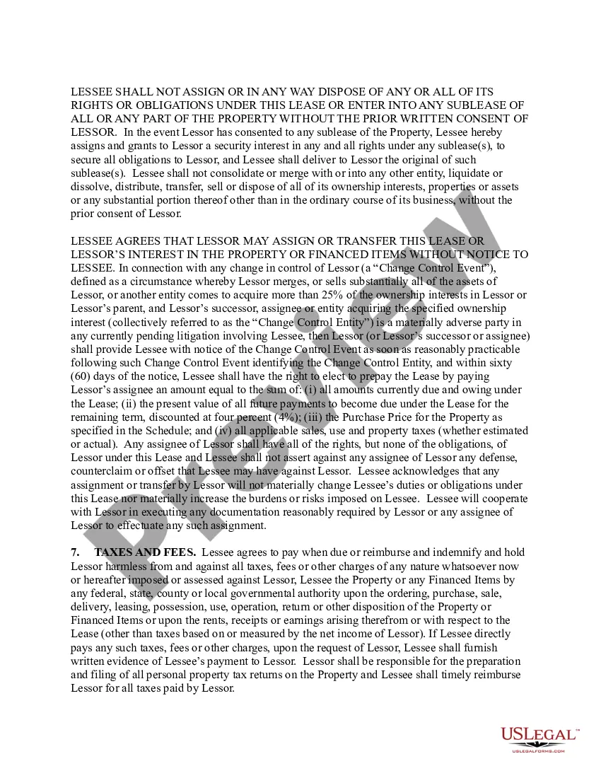 Preview Master Lease - Lessor and Lessee Covenant and Agreement