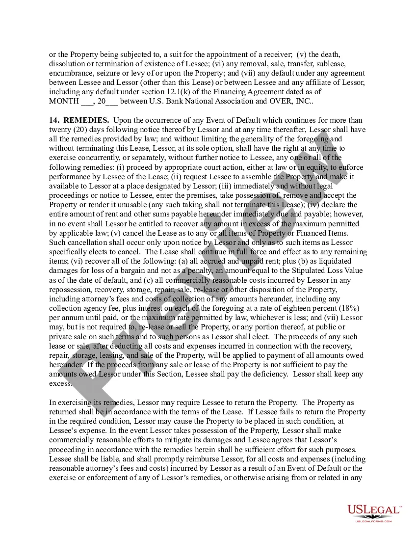 Preview Master Lease - Lessor and Lessee Covenant and Agreement