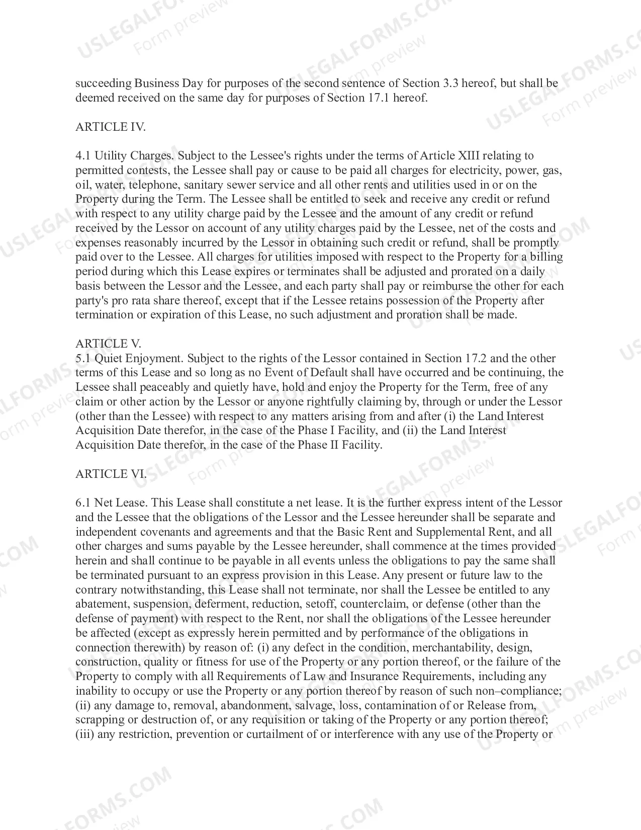 Preview Commercial Master Lease