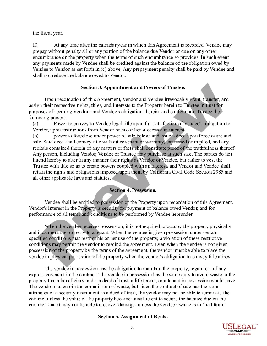 Preview Installment Land Sale Contract with Power of Sale