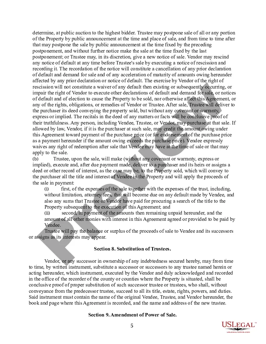 Preview Installment Land Sale Contract with Power of Sale