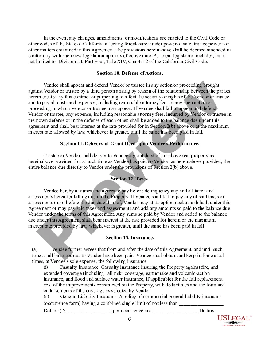 Preview Installment Land Sale Contract with Power of Sale