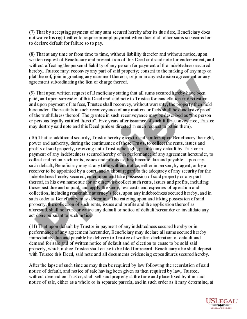 Preview Deed of Trust and Assignment of Rents -Due on Sale