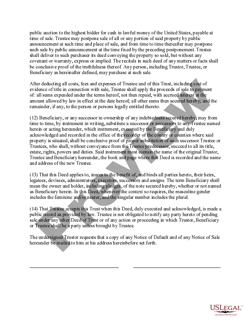 Preview Deed of Trust and Assignment of Rents -Due on Sale