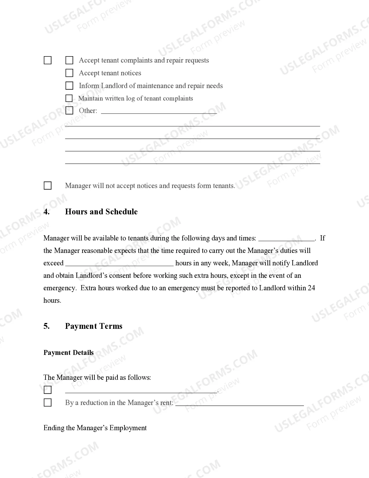 Preview Residential Rental Property Manager Agreement