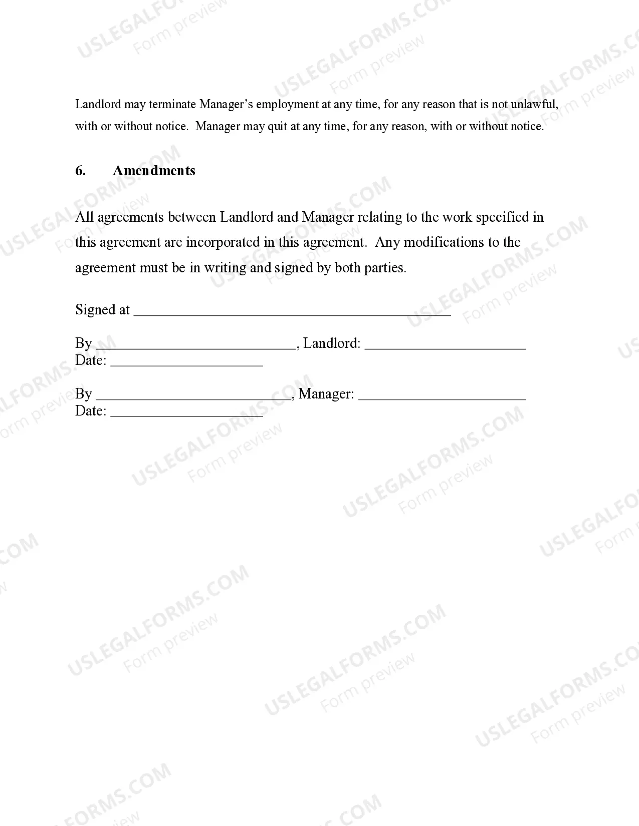 Preview Residential Rental Property Manager Agreement
