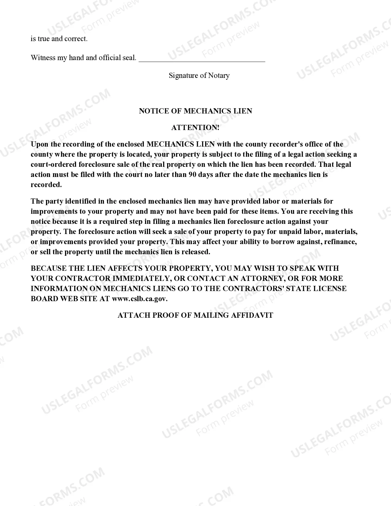 Preview Mechanic Liens