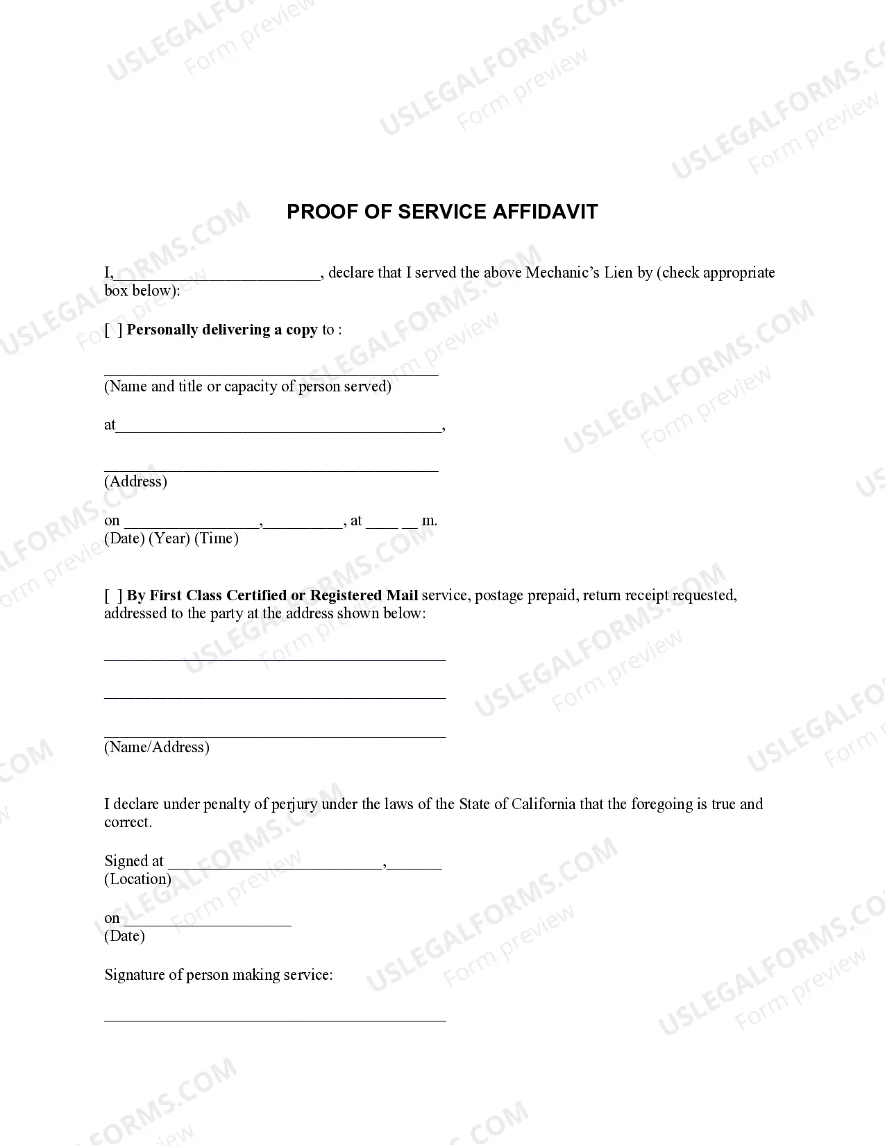 Preview Notice and Claim of Mechanics' Lien