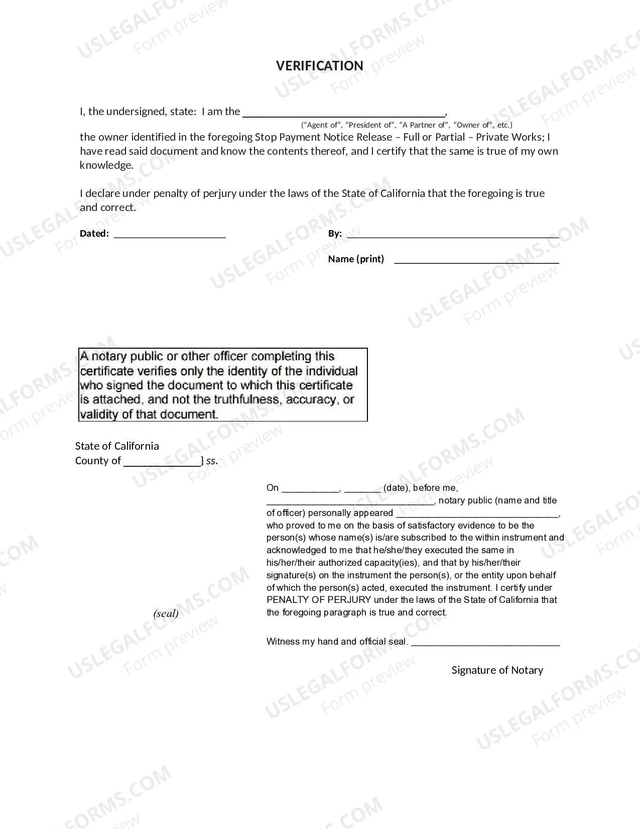 Preview Stop Payment Notice Release- Full or Partial- Private Works