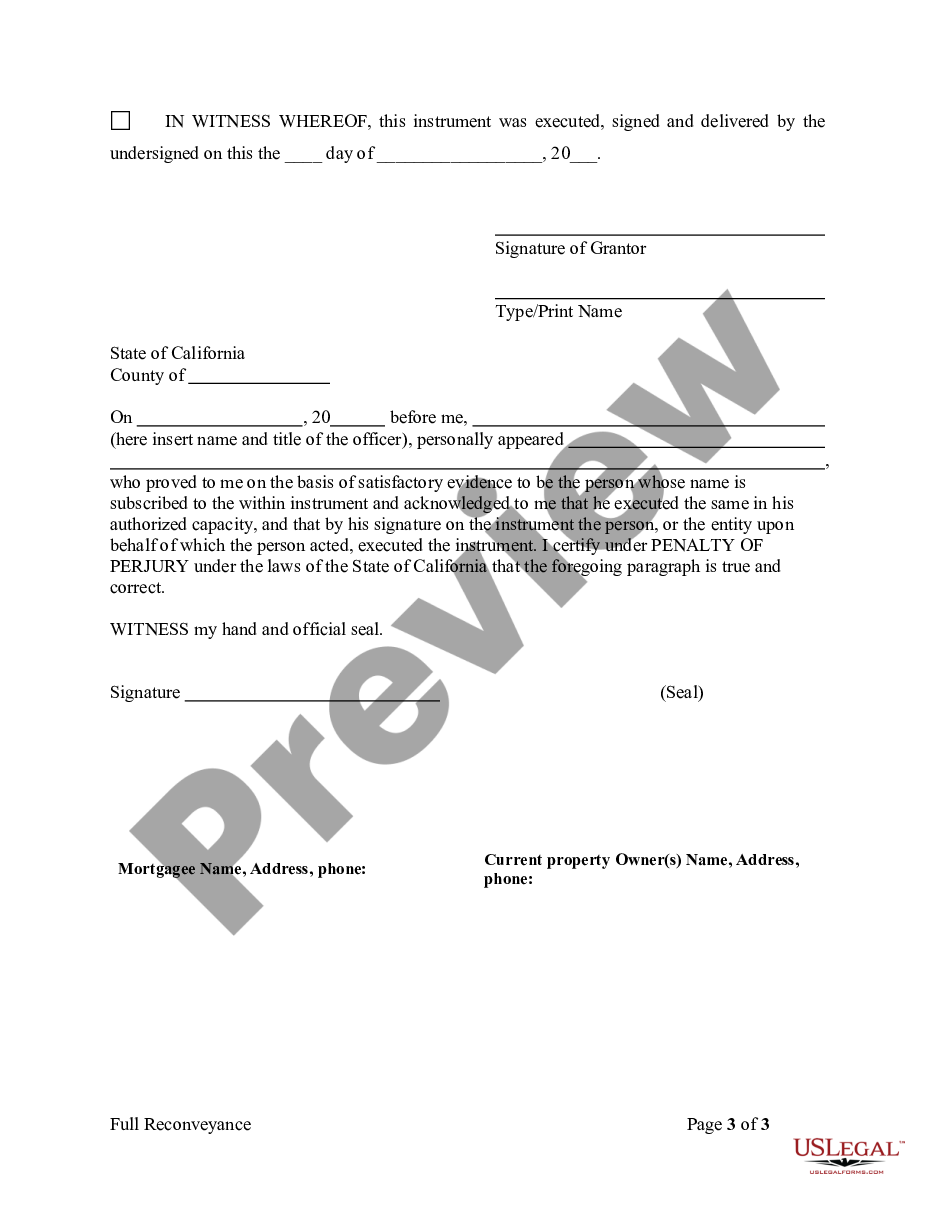 page 6 Satisfaction - Reconveyance of Deed of Trust by Individual preview