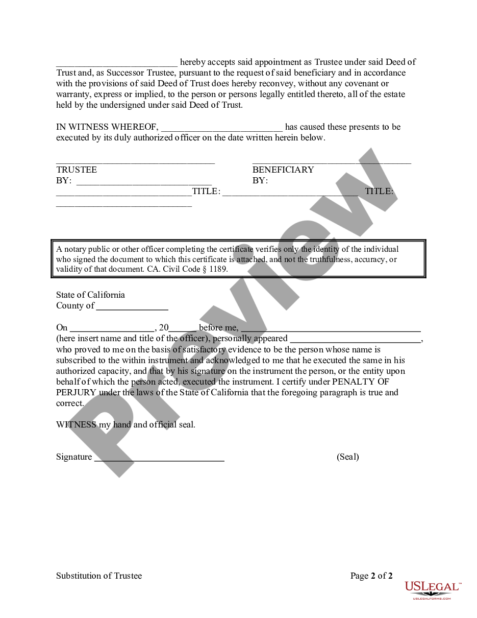 page 5 Substitution of Trustee, Request for Reconveyance and Reconveyance preview
